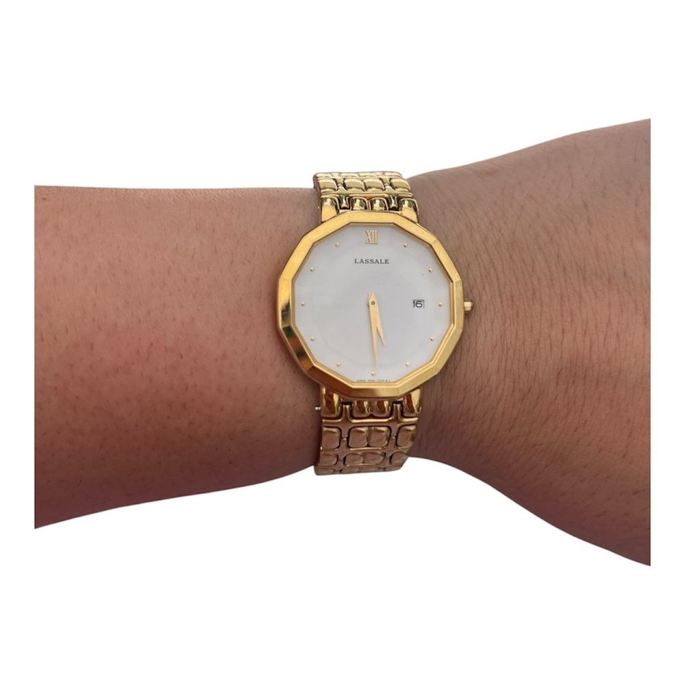 Seiko Lassale Gold and White Women's Watch